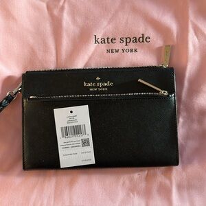 Kate Spade medium wristlet black leather